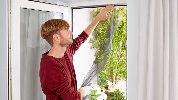 Actual product image tesa Insect screen COMFORT for windows, with Velcro tape, self-adhesive, without drilling (120 x 240 cm)