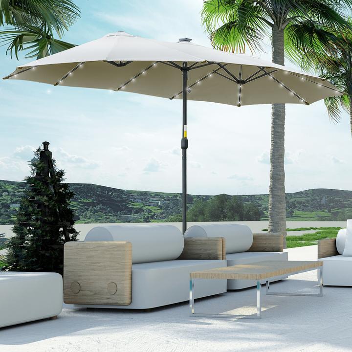 Image du produit Outsunny Parasol avec lampe LED solaire (2.65 m)