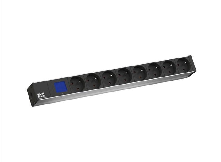 Actual product image Bachmann 19" socket strip "Bluenet BN0500", 8-way (8 x, CEE 7/5, CEE 7/3, 2 m)