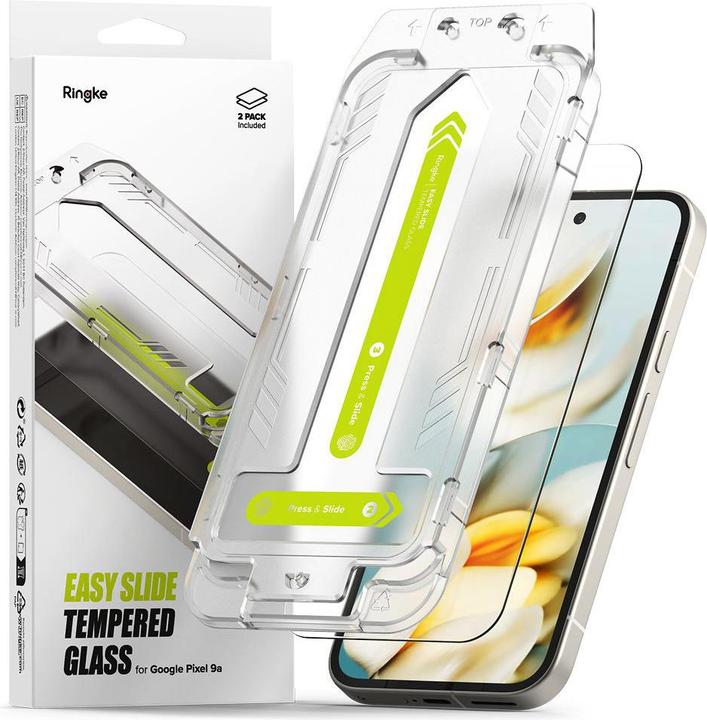Produktbild Ringke - Easy Slide Tempered Glass (2 pack) - Google Pixel 9a - Clear (2 Stück, Google Pixel 9a)