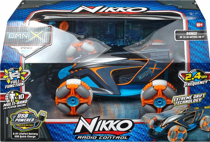 Actual product image Nikko 10051 Omni X, Remote Control RC Car, Race Car up to 14 km/h, Multidirectional Wheels for...