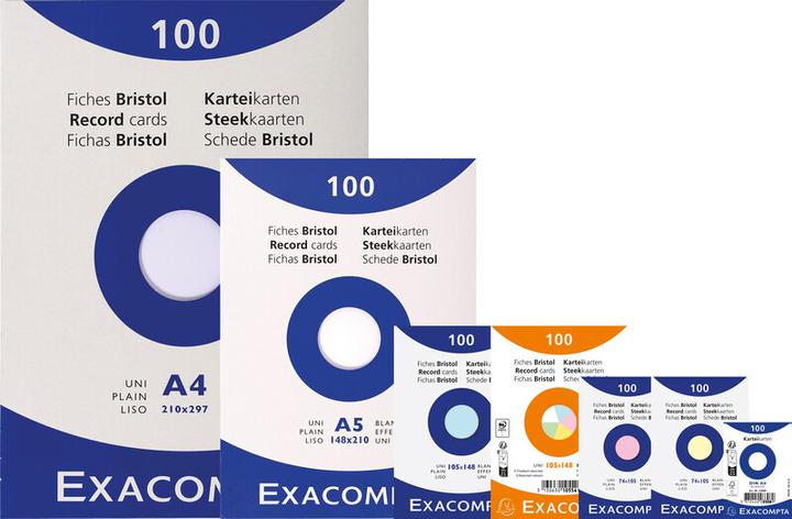Image du produit Exacompta Fiches (74 x 105 mm, 205 g/m², 100 x)