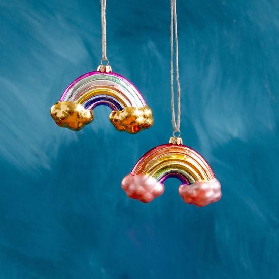 Produktbild GlitterVille Regenbogen Weihnachtskugeln