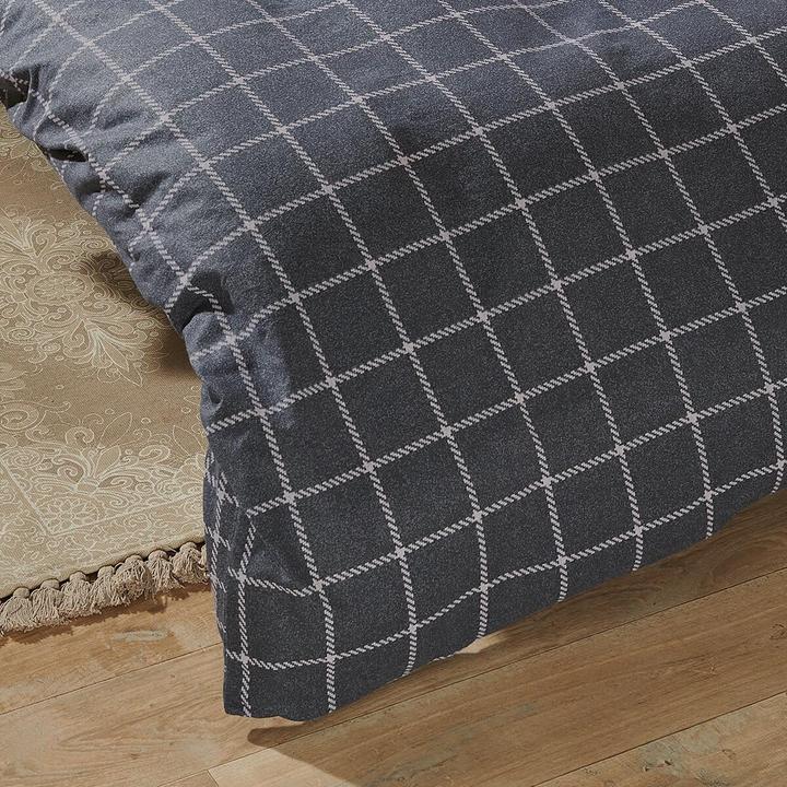 Produktbild Traumschlaf Karo anthrazit (Bettwäsche Set, 155x220 cm + 80x80 cm)