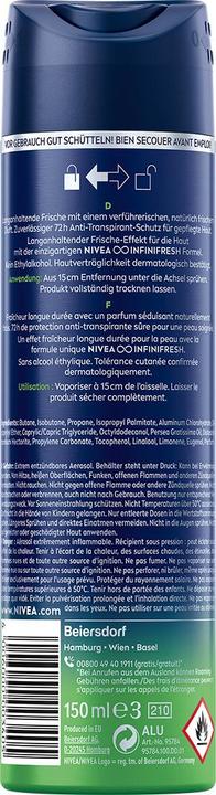 Immagine prodotto Nivea Men MEN Fresh Sensation Spray (Getto vaporizzato, 150 ml)