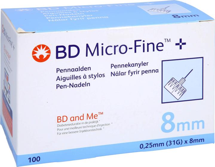 Produktbild BD Micro Fine +pen0.25x8mm, 100 St KAN (Pen Nadeln + Einmalkanülen)