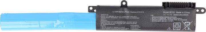 Image du produit AccuCell Batterie compatible avec ASUS X540, A31N1519, Li-Ion, 11,1V, 2600mAh, 28,9Wh, built-in, sans outils (2600 mAh)
