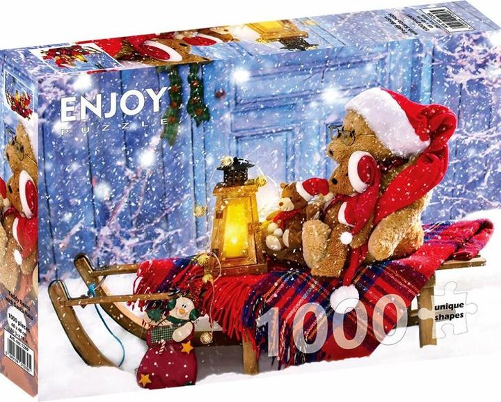 Image du produit Enjoy Puzzle ENJOY-1269 - Nounours avec bonnets de Père Noël, puzzle, 1000 pièces (1000 pièces)