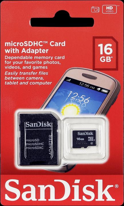 Immagine prodotto SanDisk Adattatore MicroSDHC+SD. 16GB (16 GB, microSDHC, UHS-I)