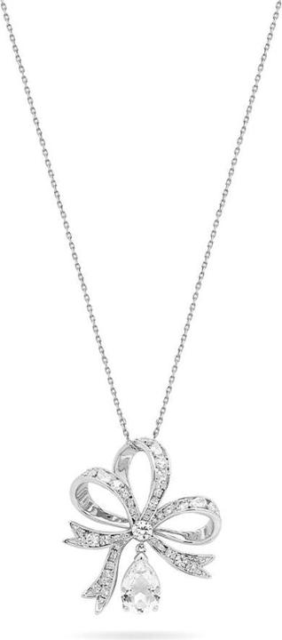 Swarovski Volta Halskette Schleife Gross Weiss (Swarovski Metall, 65 - 75 cm)