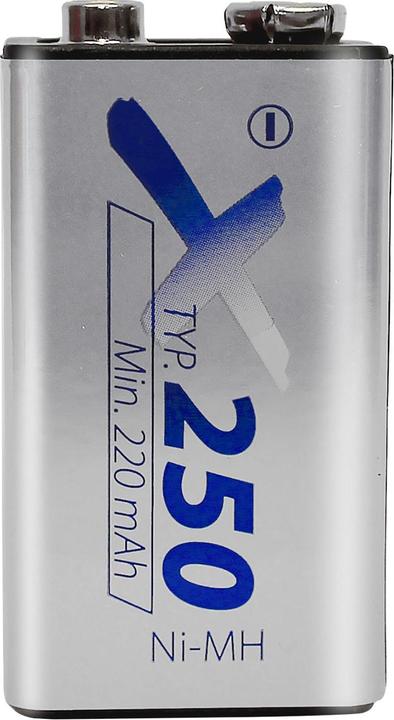 Immagine prodotto XCell Set di 4 batterie ricaricabili da 9V, Ni-MH 8,4V / 250 mAh (4 pz., 9V Block, 250 mAh)