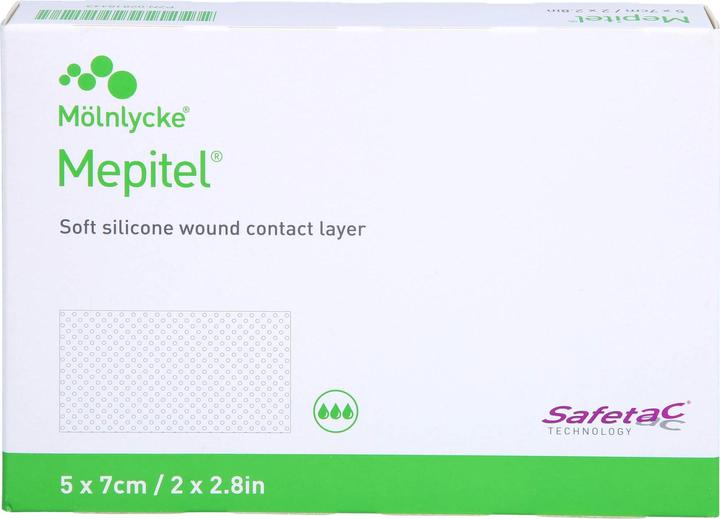 Produktbild Mölnlycke Mepitel weiche Wundkontaktauflage aus Silikon 5 x 7 cm steril, 5 St. Verband