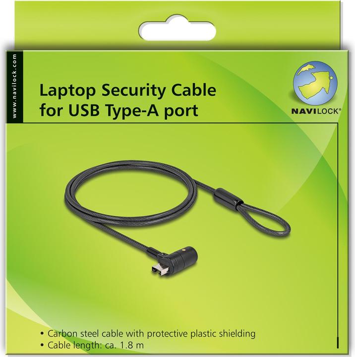 Produktbild Navilock Delock Notebook Sicherungskabel für USB Typ-A Buchse mit Schlüssel