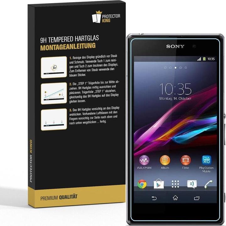 Actual product image Protectorking 3x real tempered 9H armoured glass 3D CLEAR (1 Piece, Sony Xperia Z1 Compact)