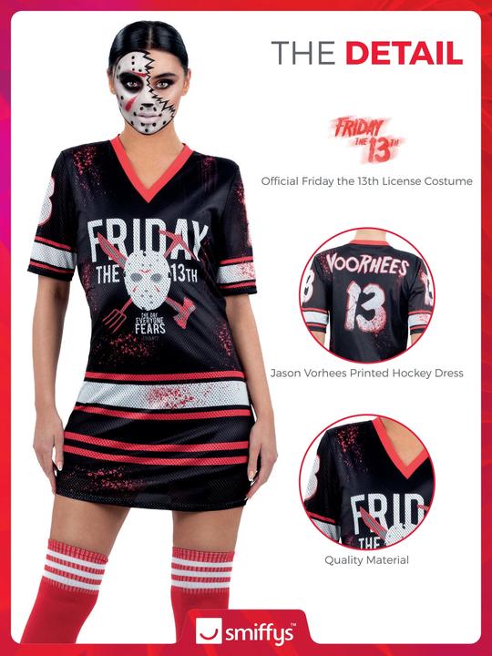 Produktbild Smiffys Freitag der 13. Jason Hockey Kleid für Frauen (XS)