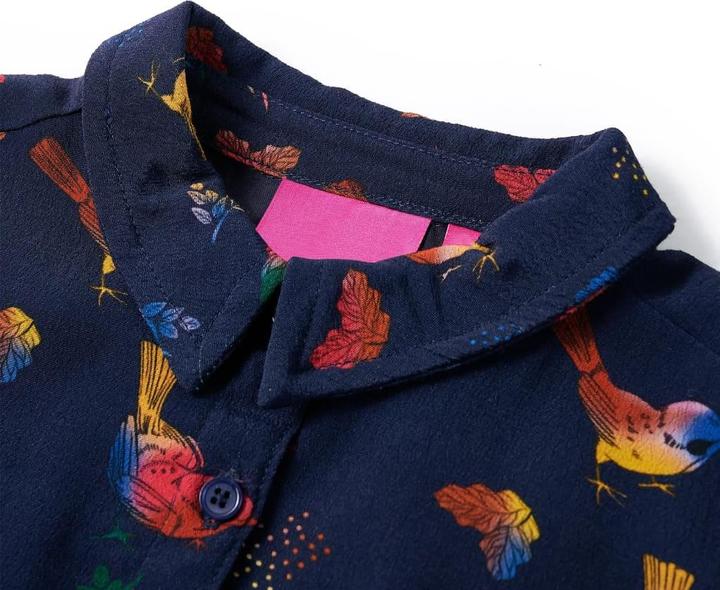 Produktbild VidaXL Kinderkleid mit Langen Ärmeln Marineblau (116)