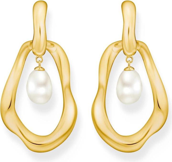 Immagine prodotto Thomas Sabo Creolen mit Perlen Anhänger Natural Beauty vergoldet (Argento 925)