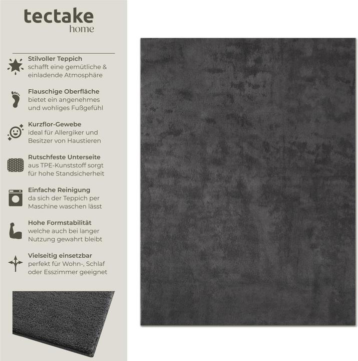 Produktbild tectake Kurzflorteppich Soft Zone (140 x 200 cm)