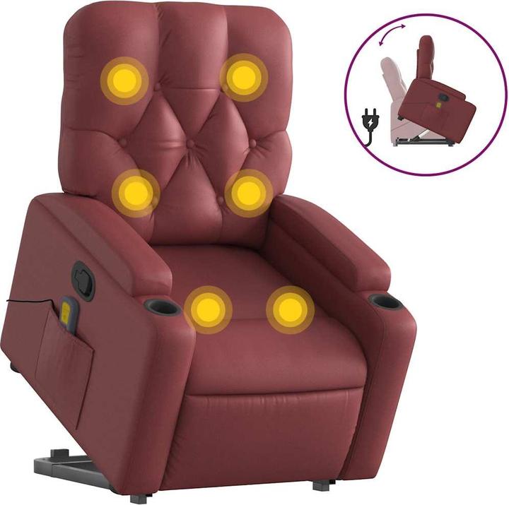 Actual product image VidaXL Massage chair with stand-up aid imitation leather