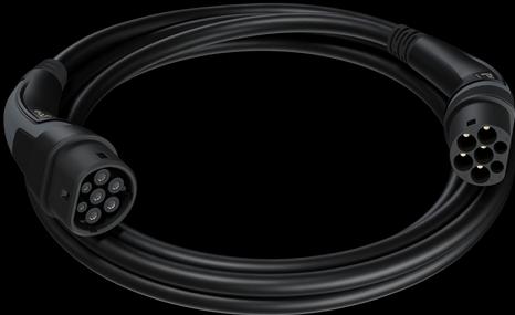 Immagine prodotto Go-E Cavo di ricarica per auto elettriche con spina di tipo 2 (edizione nera) (Tipo 2, 22 kW, 32 A, 7.50 m)