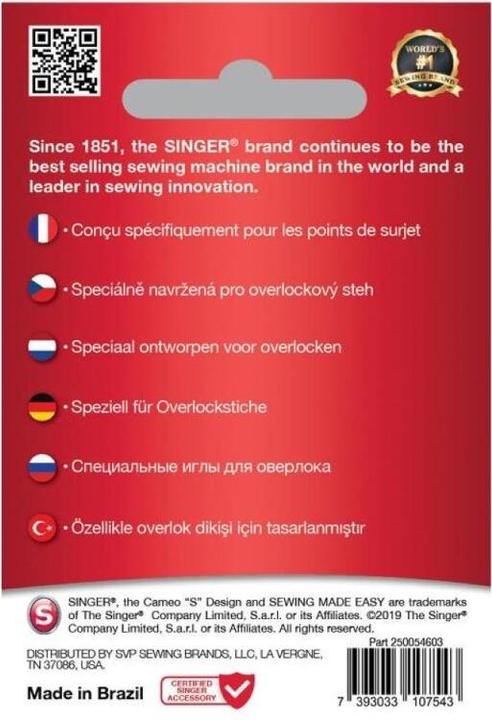 Actual product image Singer Overlock needle