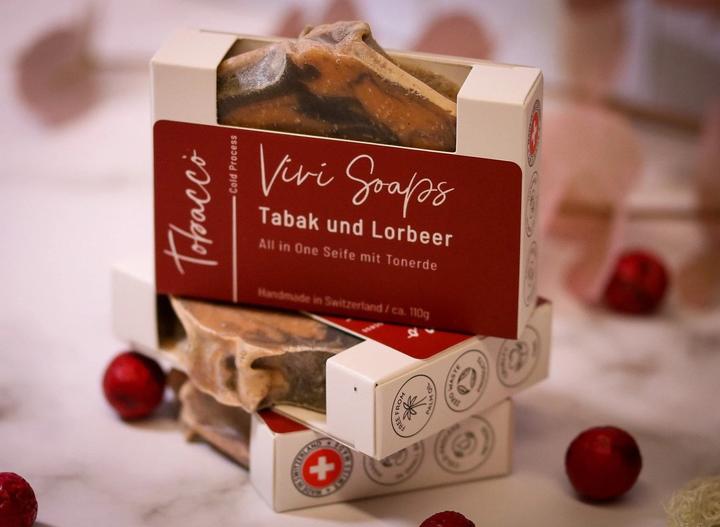 Produktbild Vivi Soaps Tobacco - Seife Tabak und Lorbeer Duft (Hartseife)