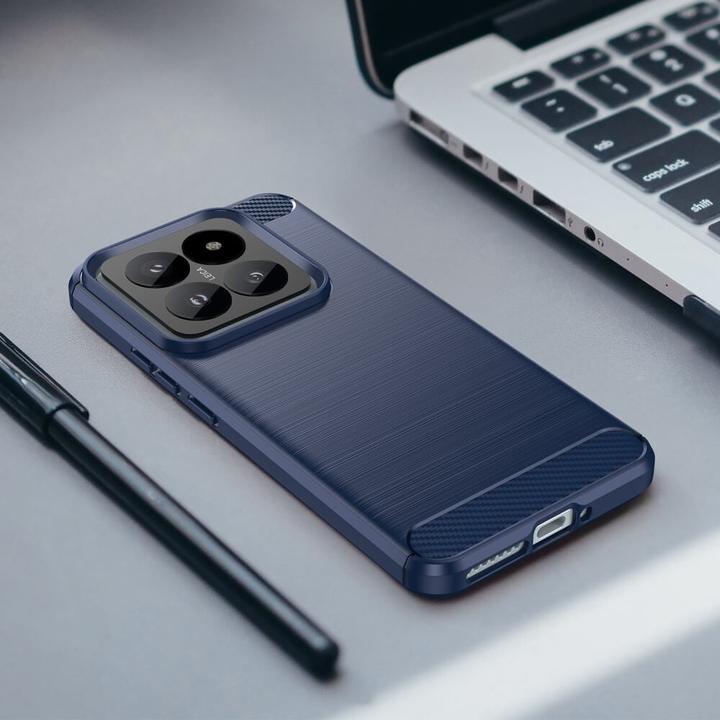 Produktbild Cover-Discount Xiaomi 14 Pro - Metall Carbon Look Hülle blau (Xiaomi 14 Pro)