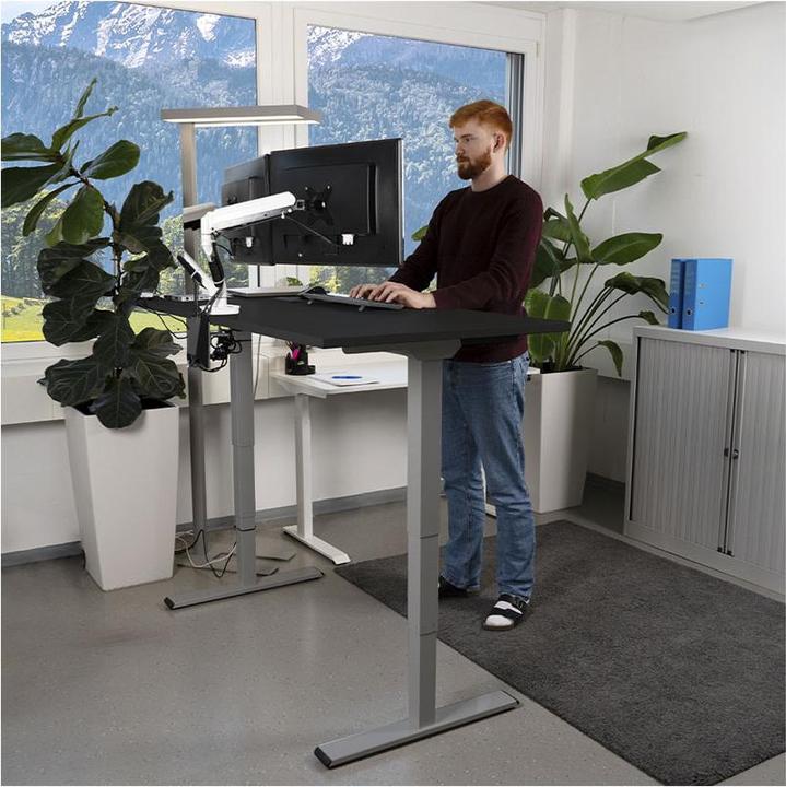 Image du produit Contini höhenverstellbarer Bürotisch 1.6x0.8m Schwarz / Gestell dunkelgrau