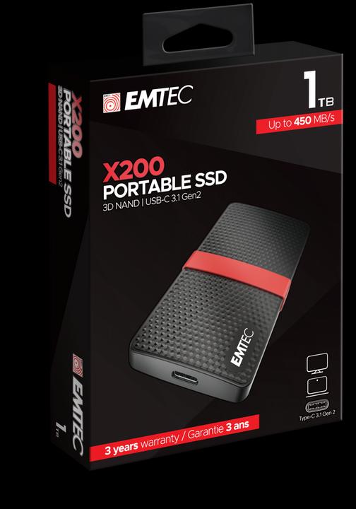Image du produit Emtec X200 Portable SSD Power Plus (1000 Go)