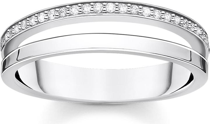 Actual product image Thomas Sabo Ring Double White Stones Silver (60, 925 Silver)
