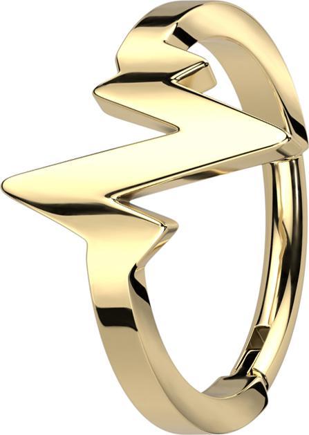 Actual product image Star Piercing Micro Segment Ring hinged gold plated heartbeat (Surgical steel 316L)