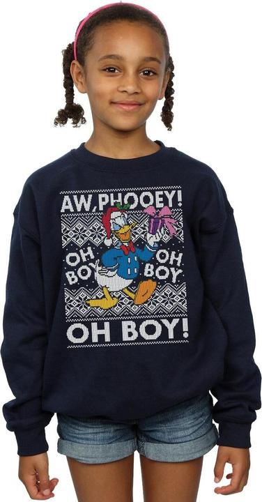 Actual product image Disney Girls Donald Duck Christmas Fair Isle Sweatshirt (152, 158)