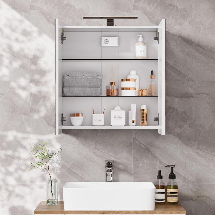 Produktbild Vichy Badspiegelschrank Lavio, Weiss, 60 x 60 cm mit LED-Beleuchtung (60 x 60 x 20 cm)