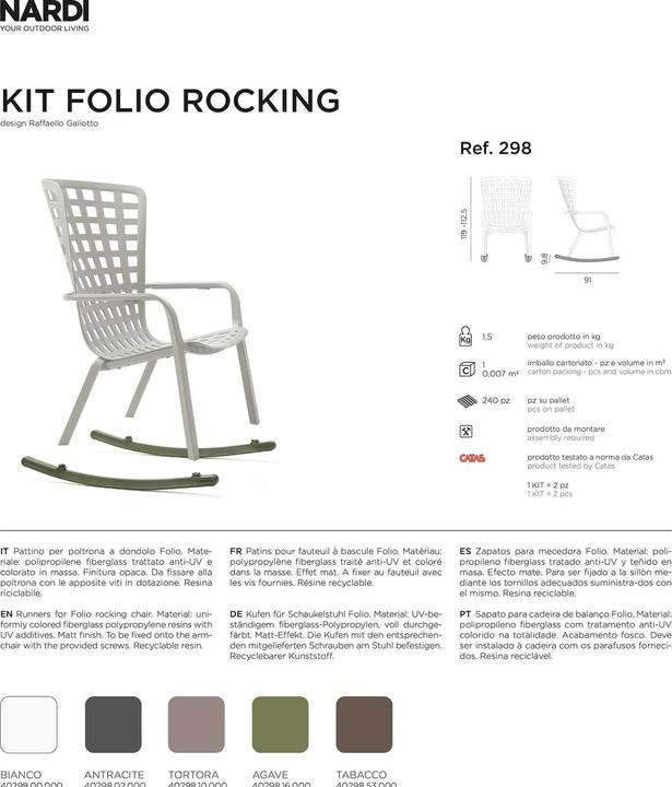 Actual product image Nardi Kit Folio Rocking