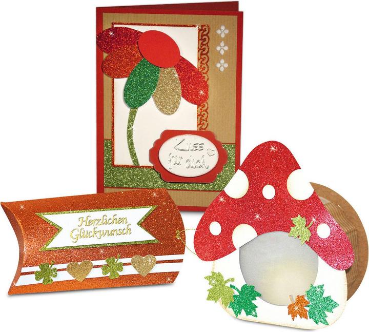 Image du produit Ursus Carton à paillettes A4, 300 gm2, 10 feuilles, rouge (330 g/m², 10 x)