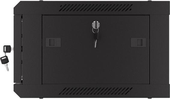 Immagine prodotto Lanberg Nástěnná jednodílná skříň 19", 4U/600x450, (v rozloženém stavu), perforované dveře, černá ( (4 HE, Rack da 19 pollici)