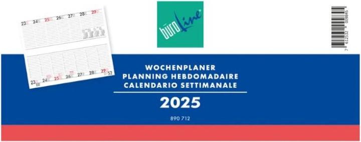 Nutritional values and ingredients BüroLine Weekly planner 890712 D/F/I/E, 2023 (Quadrate, No binding, German, English, French, Italian)