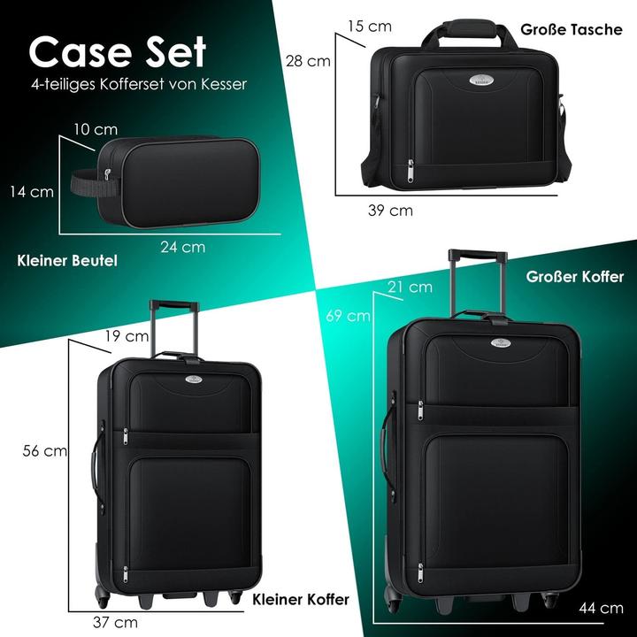 Image du produit Kesser Set de valises (60 l, Bagage à main (jusqu'à 50l), M (50 - 90l), L (90 - 115l))