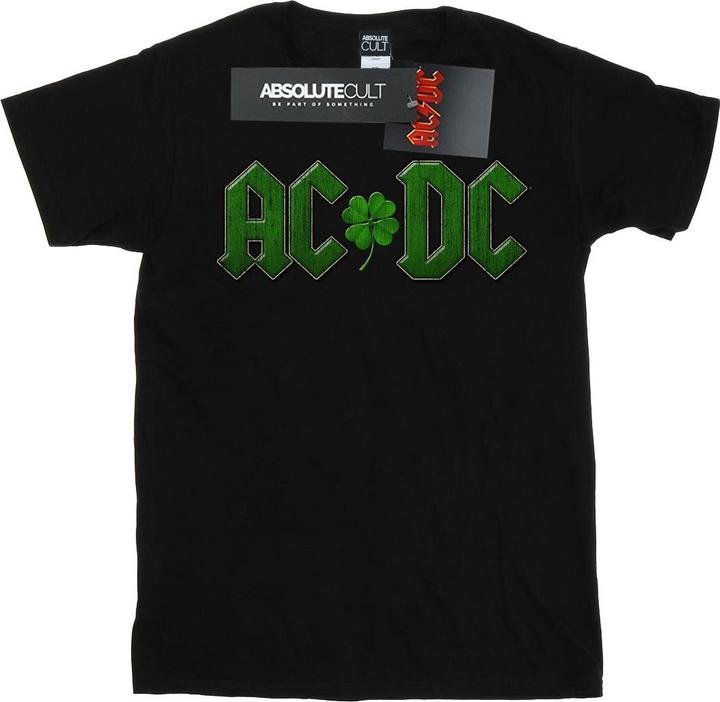 Actual product image AC/DC Womens/Ladies Shamrock Logo Cotton Boyfriend T-Shirt (5XL)