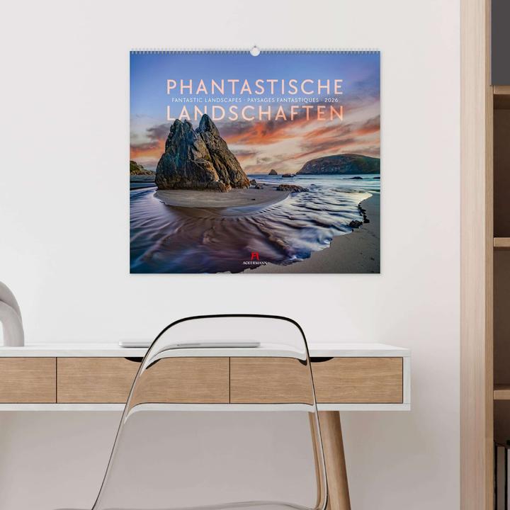 Produktbild Phantastische Landschaften Kalender 2026 (54 x 48 cm, Harter Einband, Deutsch, Englisch, Französisch)