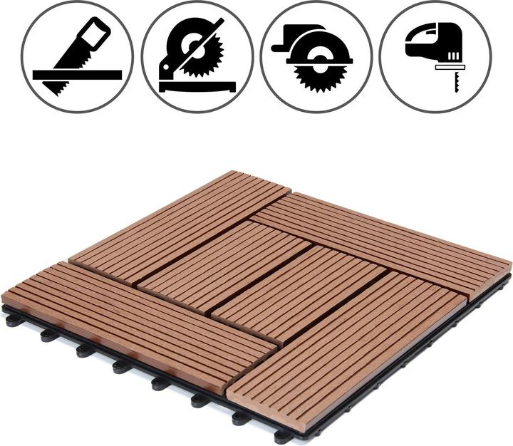 Produktbild Casaria WPC Fliesen (11 x, 30 x 30 x 2 cm)