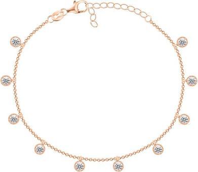 Brilio Silver - Rose gold plated bracelet with zircons BRC78R