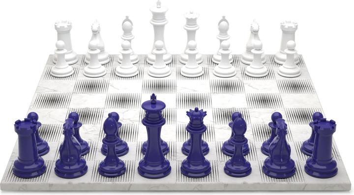 Immagine prodotto Skyline Chess Gioco degli scacchi - Serie in legno - Blu Vs Bianco (with Marble Gradient Square)