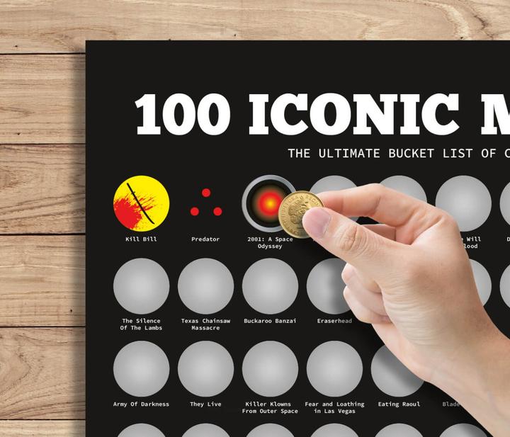 Produktbild Out of the blue 100 legendäre Filme Scratch off Poster zum Rubbeln