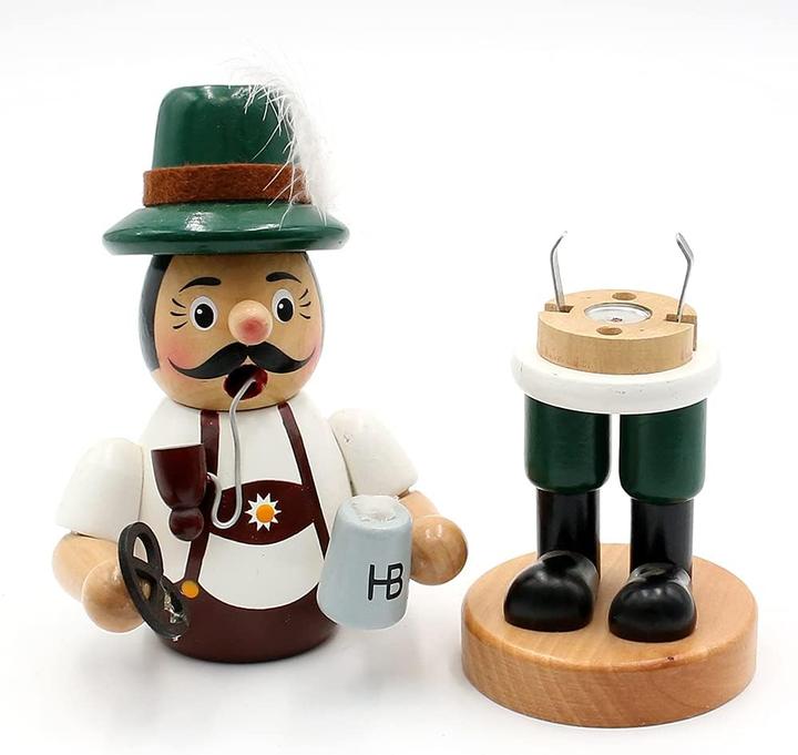 Actual product image Dekohelden24 Funny smoking man "Bavarian with pretzel and beer"