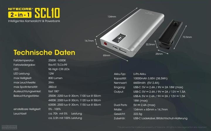 Produktbild Nitecore SCL10 Kameralicht (Weitere Dauerlichter)