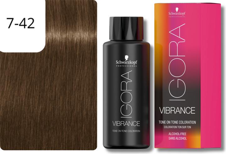 Actual product image Schwarzkopf Igora Vibrance Muted Desert 7-42 Medium Blonde Beige Ash 60 (7-42 Medium Blond Beige Ash)