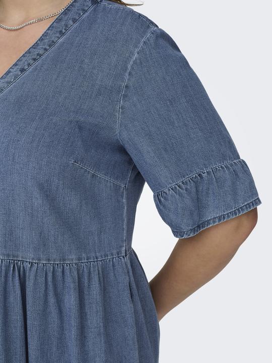 Produktbild Only Locker geschnitten V-Ausschnitt Glockenärmel Kurzes Kleid Jeanskleid (46)