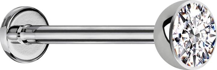 Image du produit Star Piercing Micro Threadless Labret argent demi-sphère avec cristal argenté (Titane G23, sans laiton)