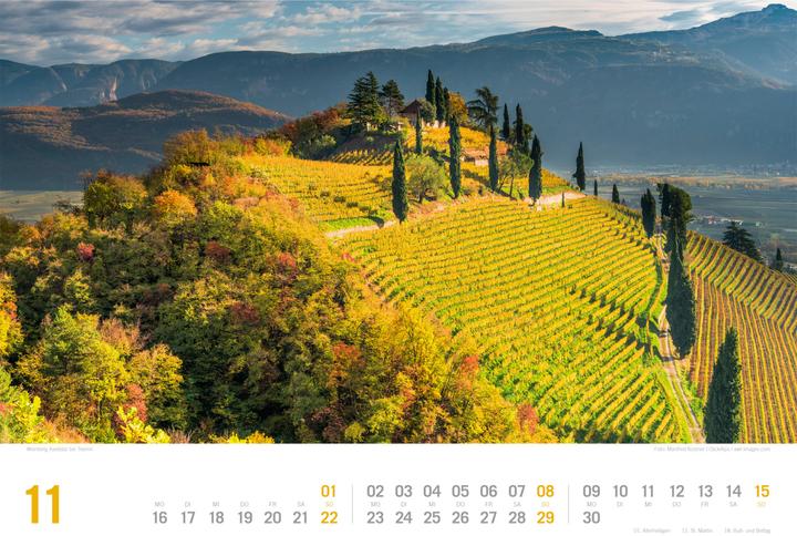 Actual product image Südtirol - von Bozen bis zu den drei Zinnen - ReiseLust Kalender 2026 (45 x 33 cm, Hardcover, German)